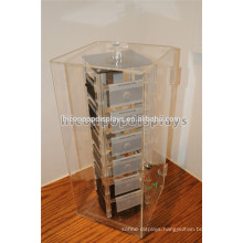 Rotating Plexiglass Lucite Clear Acrylic Jewelry Showcase Display For 24 removable Fashion Pin Holders